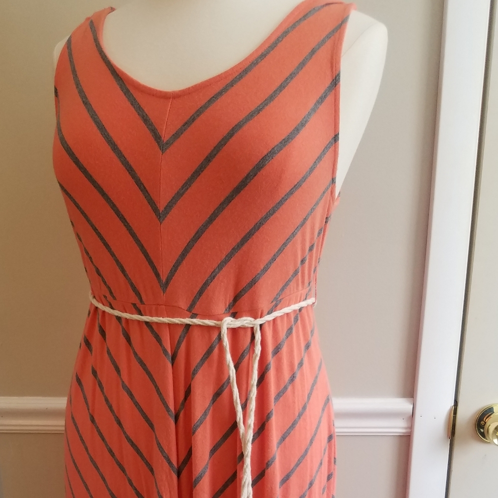 Coral maternity maxi dress
